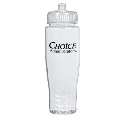 Custom Poly-Clean 28 oz. Plastic Bottle - BPA Free - Translucent clear