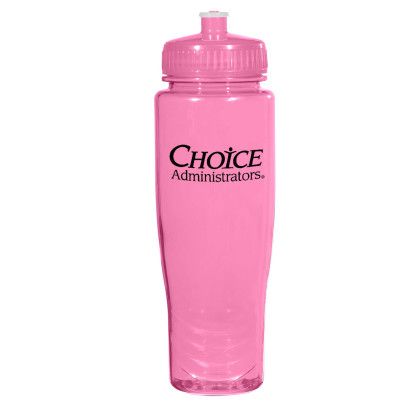 Custom Poly-Clean 28 oz. Plastic Bottle - BPA Free - Translucent pink