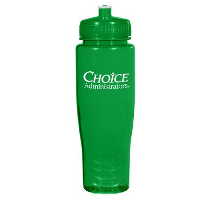 Custom Poly-Clean 28 oz. Plastic Bottle - BPA Free - Translucent green