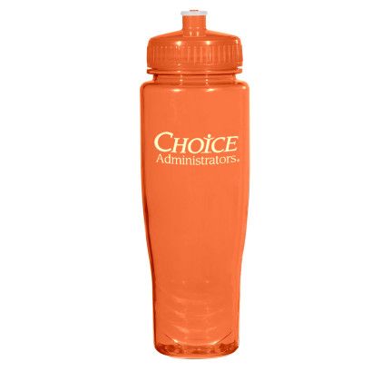 Custom Poly-Clean 28 oz. Plastic Bottle - BPA Free - Translucent orange