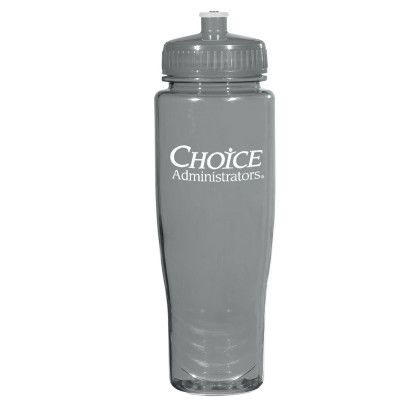 Custom Poly-Clean 28 oz. Plastic Bottle - BPA Free - Translucent charcoal