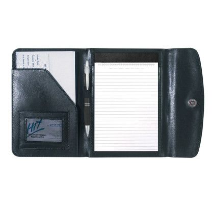 Custom Leather Look 5" x 7" Portfolio - Black Back view