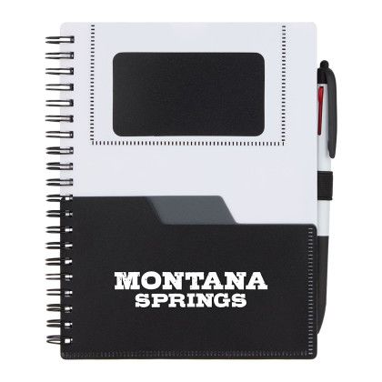 Custom 5" x 7" FSC Recycled Stash Spiral Notebook - Black