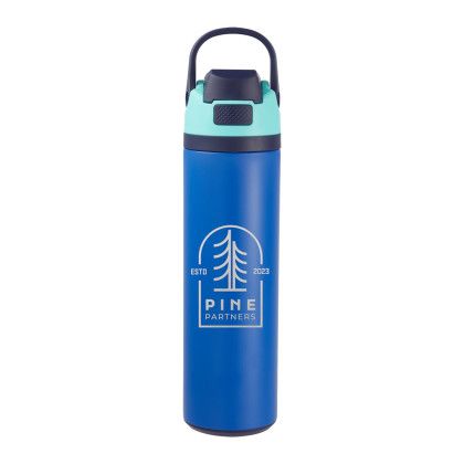 Custom Reef 24 oz Vacuum Recycled Stainless-Steel Bottle - Bay Blue