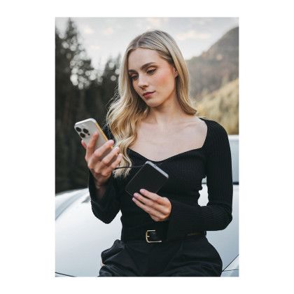 Custom mophie Powerstation Mini 5k Power Bank with Integrated Cable - Black Lifestyle View Custom mophie Powerstation Mini 5k Power Bank with Integrated Cable - Black Lifestyle View