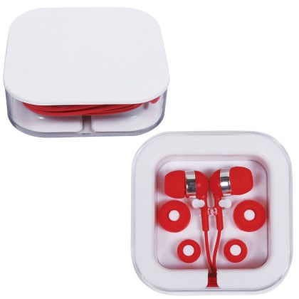Custom Interchangeable Earbuds in Square Case - Red Custom Interchangeable Earbuds in Square Case - Red