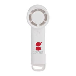 Custom Pocket Chill Cooling Fan with 2,000 mAh Power Bank - White Custom Pocket Chill Cooling Fan with 2,000 mAh Power Bank - White