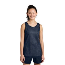 Custom Sport-Tek Youth PosiCharge Reversible Mesh Tank - True Navy/White Front view