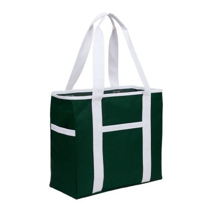 Custom Varsity Club Tote - Green Side View Custom Varsity Club Tote - Green Side View