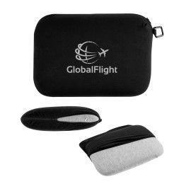 Custom Travel Pillow - Black With Gray Custom Travel Pillow - Black With Gray