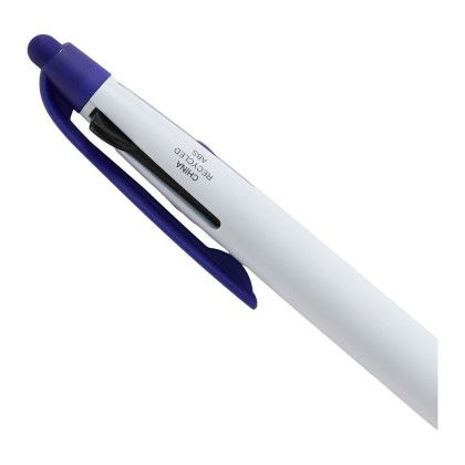 Custom Tri-Color Ink Recycled Stylus Pen - Blue Back View 