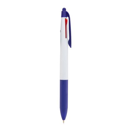 Custom Tri-Color Ink Recycled Stylus Pen - Blue Side View 