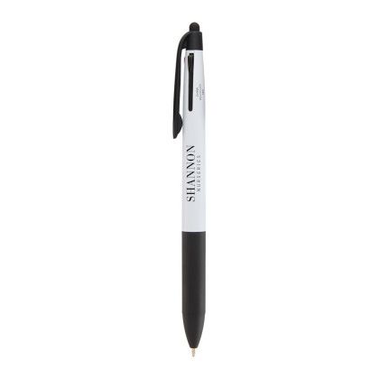 Custom Tri-Color Ink Recycled Stylus Pen - Black 