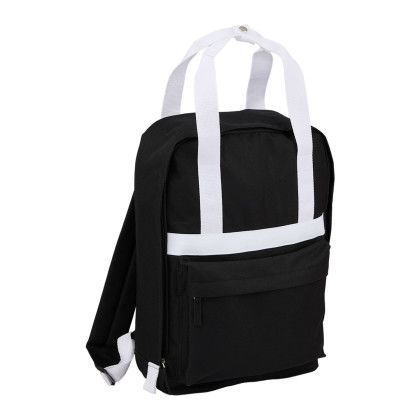 Custom Varsity Backpack - Black Side View Custom Varsity Backpack - Black Side View