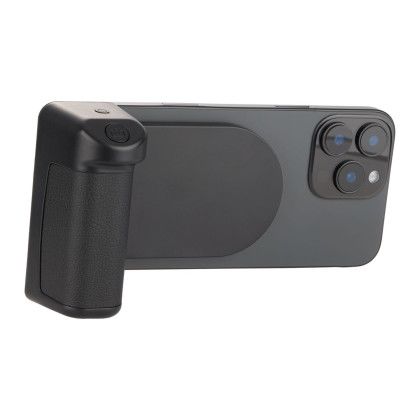 Custom Phone Grip 5,000 mAh MagClick Wireless Power Bank and Bluetooth Camera Shutter - Black In Use  