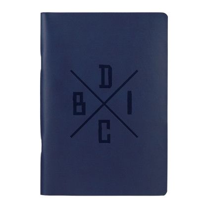 Custom 5.5" x 8" FSC Recycled Mano Slim Meeting Journal - Navy