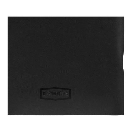 Custom 5.5" x 8" FSC Recycled Mano Slim Meeting Journal - Black Open View 