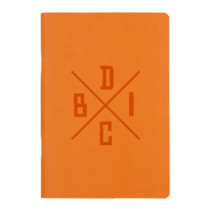 Custom 5.5" x 8" FSC Recycled Mano Slim Meeting Journal - Orange 