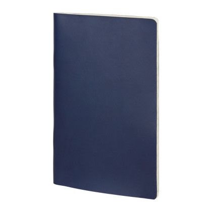 Custom 5.5" x 8" FSC Recycled Mano Slim Meeting Journal - Navy Side View 