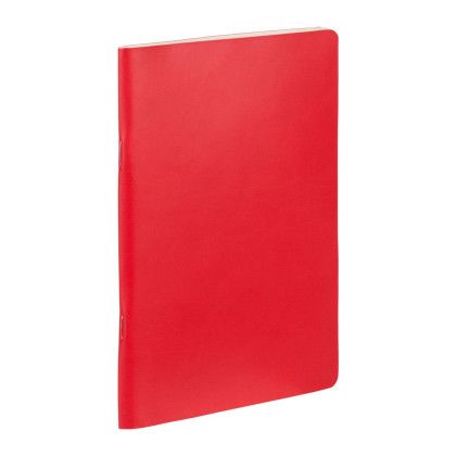 Custom 5.5" x 8" FSC Recycled Mano Slim Meeting Journal - Red Side View 
