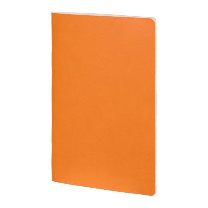 Custom 5.5" x 8" FSC Recycled Mano Slim Meeting Journal - Orange Side View 