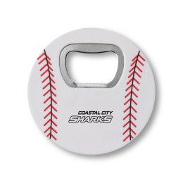 Custom Baseball Bottle Opener - White