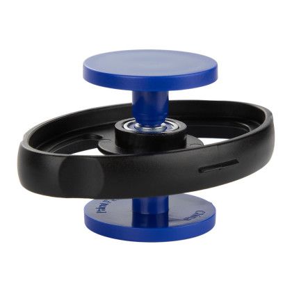 Custom Axis Double Spinner Fidget - Blue/Black Side View 
