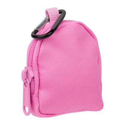 Custom Mini Backpack Bag Charm - Pink Side View Custom Mini Backpack Bag Charm - Pink Side View