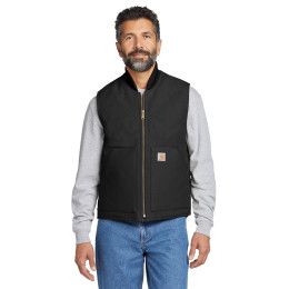 Custom Carhartt Duck Vest - Black Front view