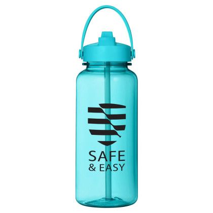 Logo Prisma Brights 33 oz Tritan Bottle | Custom Water Bottles - tahiti blue