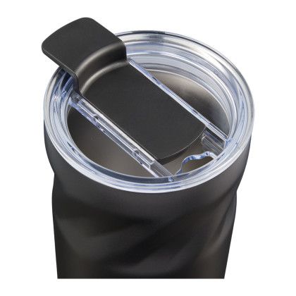 Custom Thalia 16 oz Vacuum Insulated Tumbler - Black Top View 