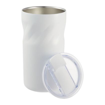 Custom Thalia 16 oz Vacuum Insulated Tumbler - White Open Cap View 