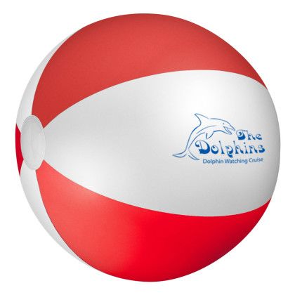 Custom 20" Beach Ball - White with red