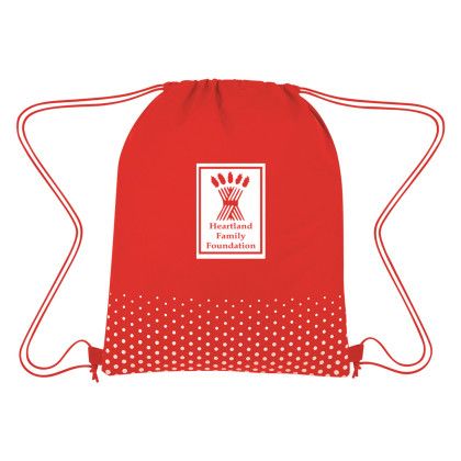 Custom Connect The Dots Non-Woven Drawstring Bag - Red