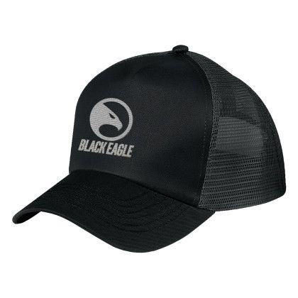 Custom Mesh Back Cap - Embroidered - Black Custom Mesh Back Cap - Embroidered - Black
