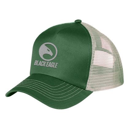 Custom Mesh Back Cap - Embroidered - Forest green with khaki Custom Mesh Back Cap - Embroidered - Forest green with khaki