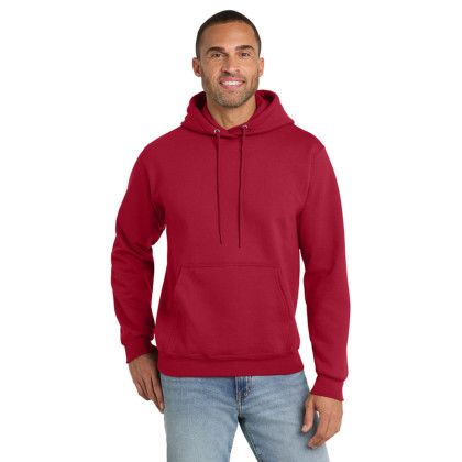 Custom Port & Company Essential Fleece Pullover Hooded Sweatshirt - Red