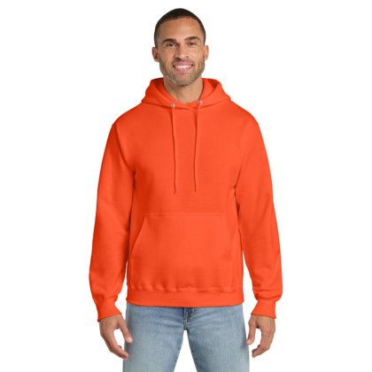 Custom Port & Company Essential Fleece Pullover Hooded Sweatshirt - Safety Orange