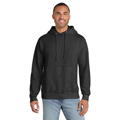 Custom Port & Company Essential Fleece Pullover Hooded Sweatshirt - Dark Heather Gray