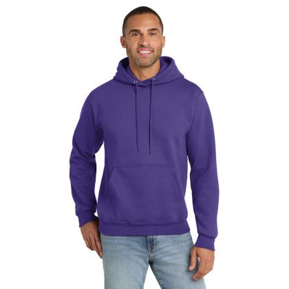 Custom Port & Company Essential Fleece Pullover Hooded Sweatshirt - Purple