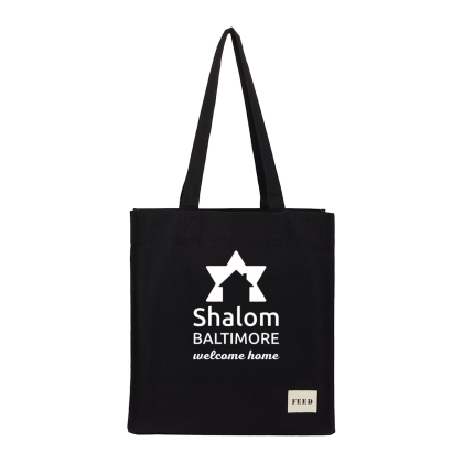 Custom FEED Organic Cotton Book Tote - Black 