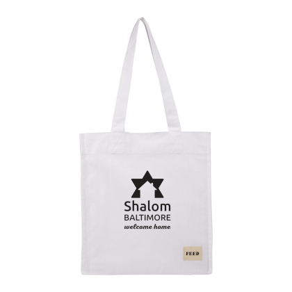Custom FEED Organic Cotton Book Tote - White 
