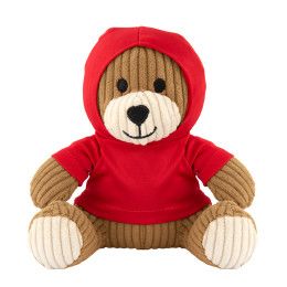 Custom 6" Barry Corduroy Bear with Hoodie - Brown/White Custom 6" Barry Corduroy Bear with Hoodie - Brown/White