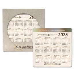 Custom CoasterStone Square Absorbent Stone Coaster - Single 4 1/4" x 4 1/4" Calendar