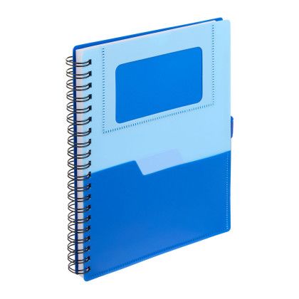 Custom 5" x 7" FSC Recycled Stash Spiral Notebook - Blue Side View 
