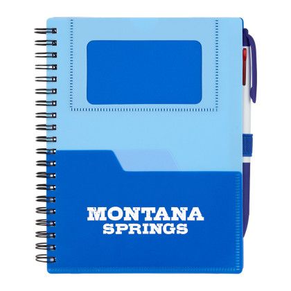 Custom 5" x 7" FSC Recycled Stash Spiral Notebook - Blue 