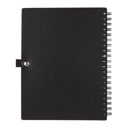 Custom 5" x 7" FSC Recycled Stash Spiral Notebook - Black Back View 