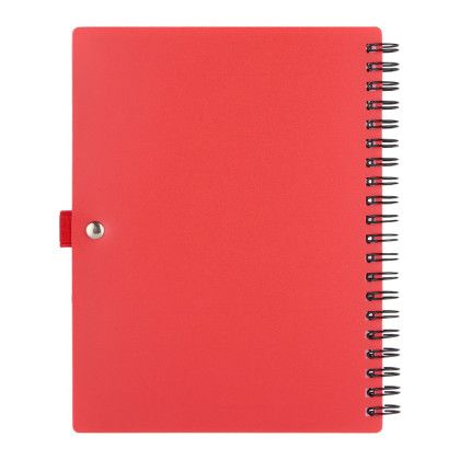 Custom 5" x 7" FSC Recycled Stash Spiral Notebook - Red Back View 