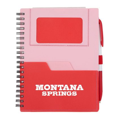 Custom 5" x 7" FSC Recycled Stash Spiral Notebook - Red