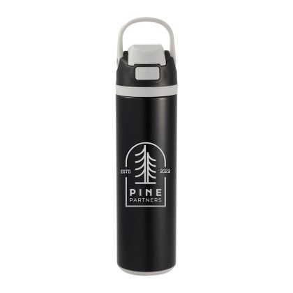 Custom Reef 24 oz Vacuum Recycled Stainless-Steel Bottle - Black 